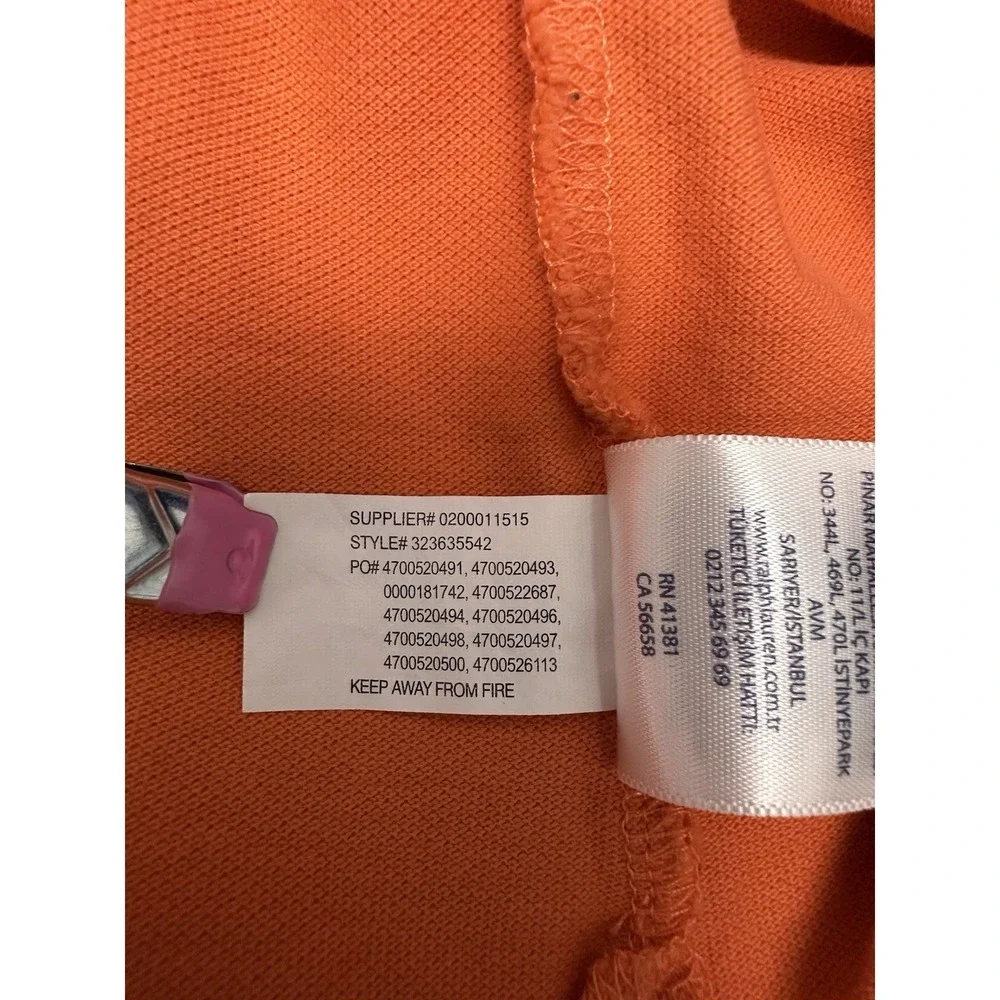 Boys Polo Ralph Lauren Shirt XL 18-20 Orange Blue‎ Horse READ DESCRIPTION